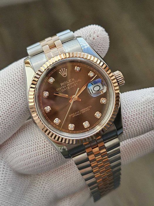 Жіночий механічний годинник Datejust Chocolate Diamond 36 mm- Lady