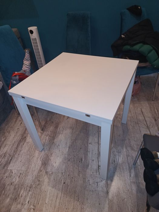 Stół Gracjan 80(160)x80 biały stan bdb