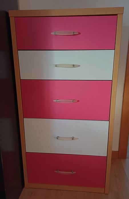 Conj. Móveis Quarto Juvenil | Cama, Colchão Bom, Estante e Camiseiro