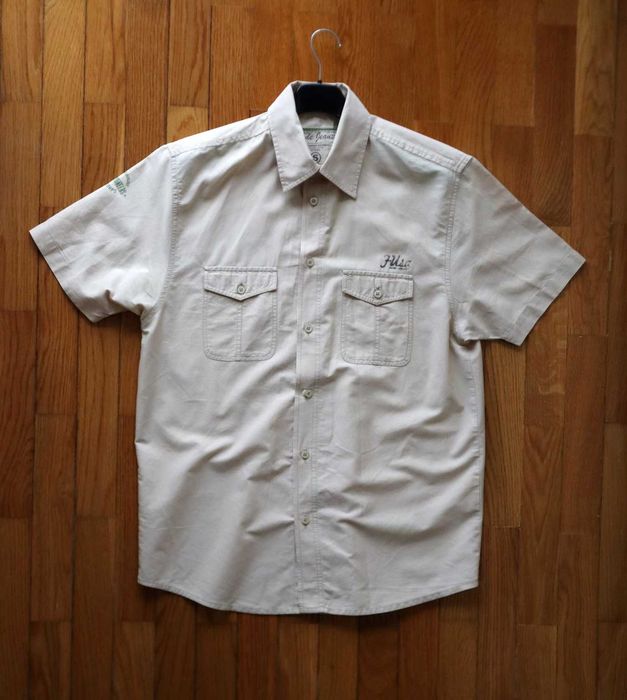 Camisa algodão de manga curta cor creme
