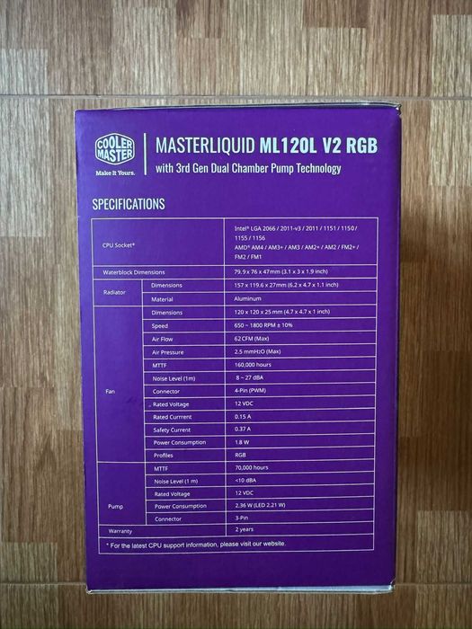 Watercooler Cooler Master MASTERLIQUID ML 120L V2 RGB