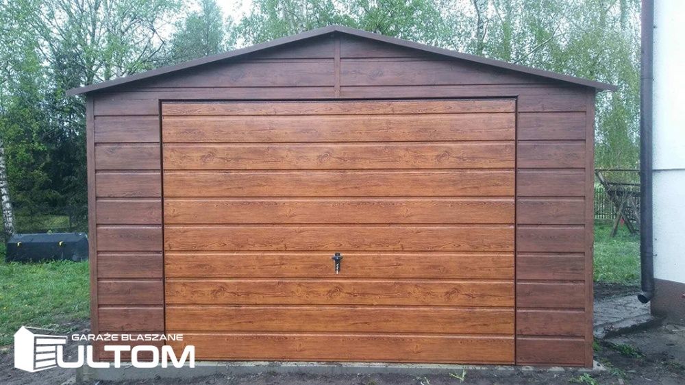 Garaż blaszany 4x6 NOWOŚĆ drewnopodobny PROFIL ZAMKNIĘTY
