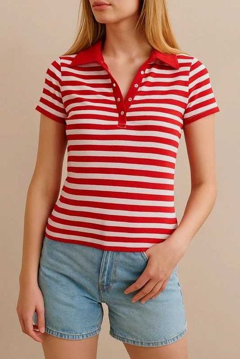Bluzka w czerwono-białe paski