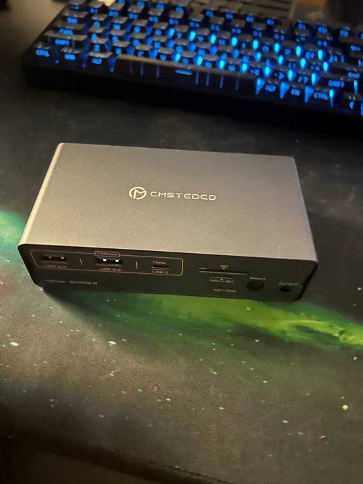 EDCD SW523P - USB C DP KVM Switch dla 2 komputerów/monitorów, 4K/120Hz