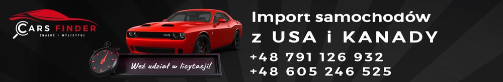 Cars Finder - import aut z USA i Kanady top banner