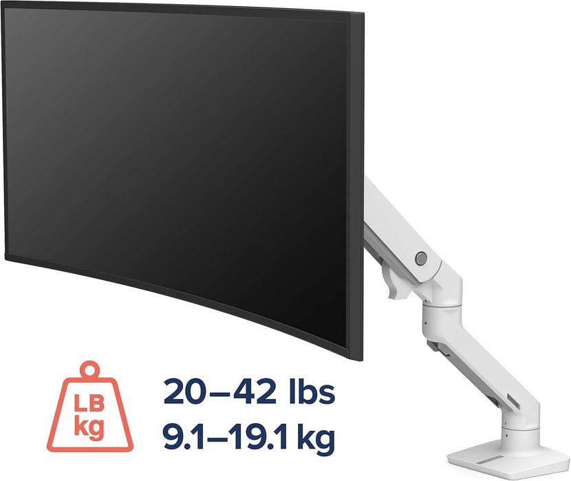 ergotron HX Desk Monitor Arm + Heavy-duty Tilt Pivot