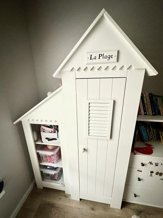 PINIO Marsylia – szafa dziecięca domek, biała, bardzo dobry stan