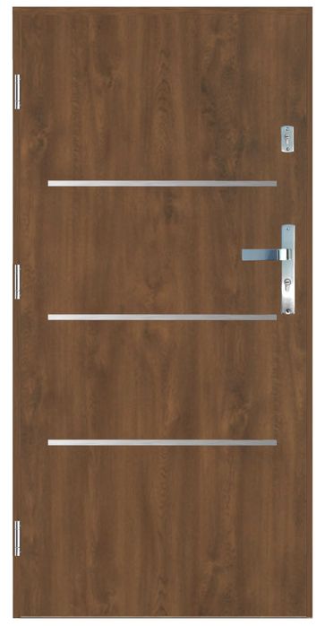Drzwi stalowe aplikacja/intarsja inox UA - 07