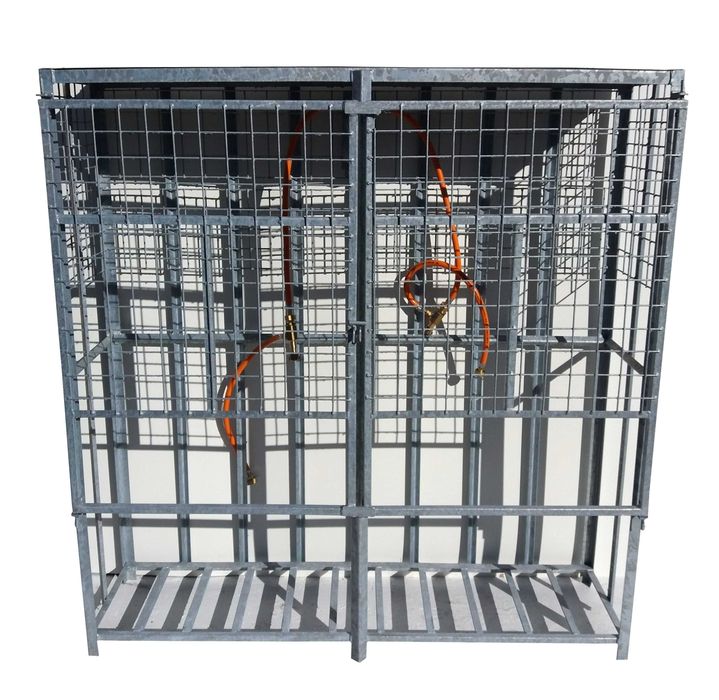 Kontener kosz stojak na 4 butle gazowe 33kg + instalacja reduktor wąż