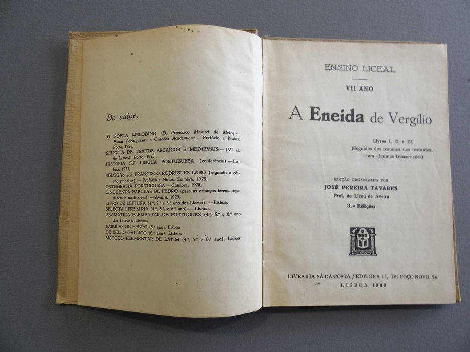 Livro A Eneida de Vergilio