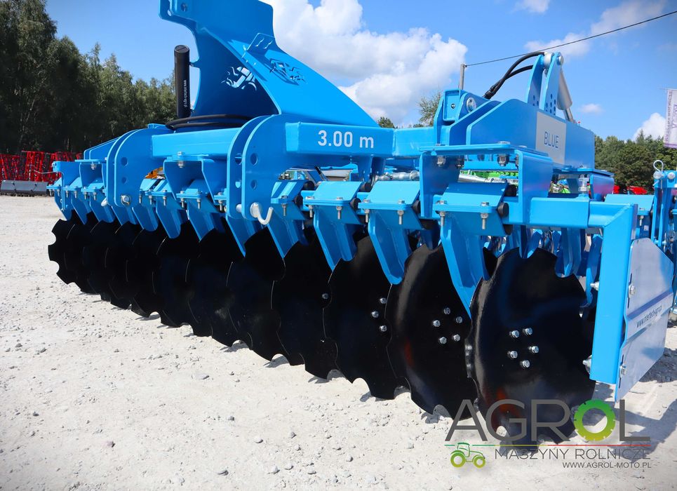 Brona talerzowa ciężka Inter-tech 3m 2000 KG! REGULOWANY KĄT PRACY !