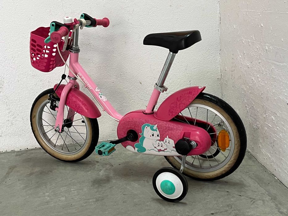 Bicicleta menina roda 14 ideal 3 - 5 anos com rodinhas