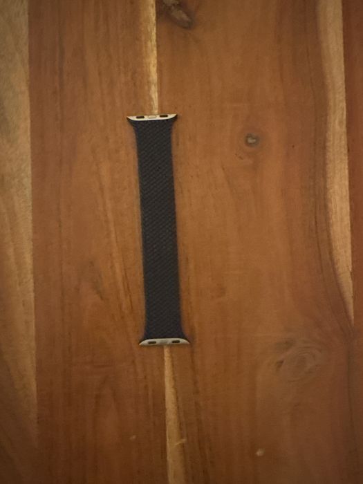 Bracelete solo entrançada apple meia noite (preta) de 42mm - tamanho 5