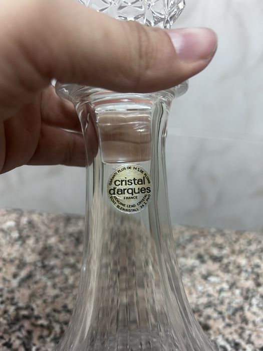 Garrafa Decantador em Cristal d’Arques France Design Clássico Lapidado