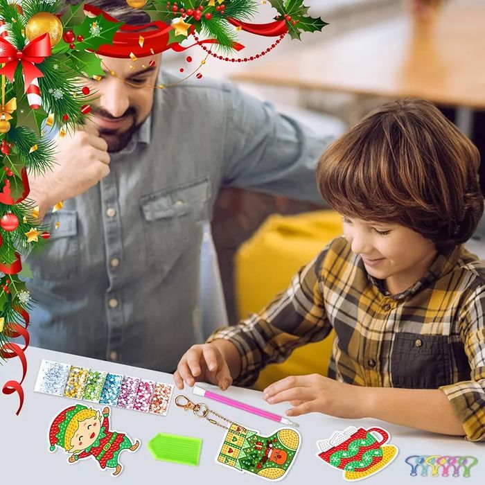 9 ozdób świątecznych do malowania diamentami diy bling