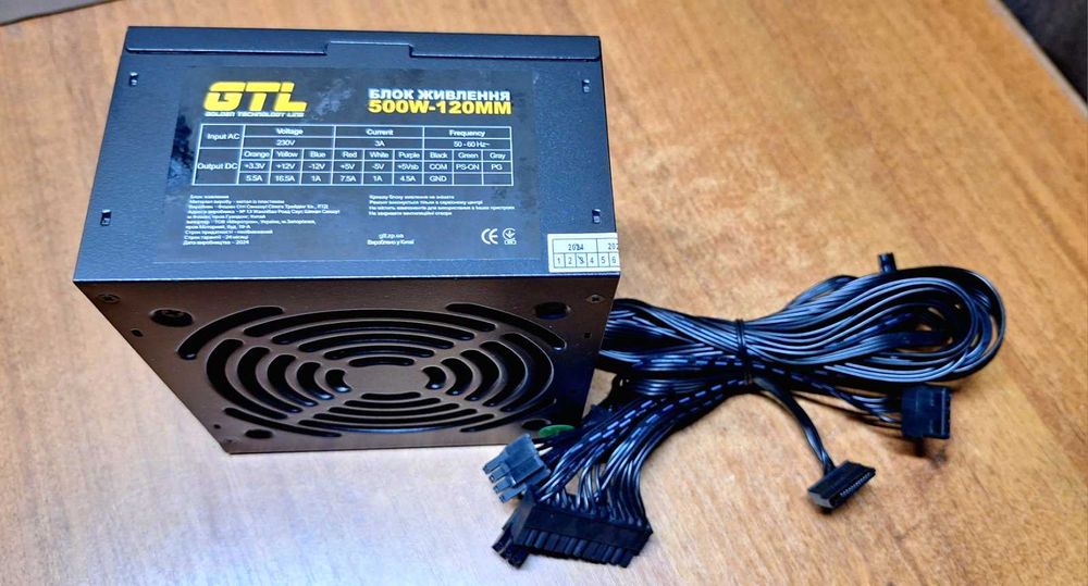 Блок живлення GTL (GTL-500-120) 500W 120mm 8pin, 6pin