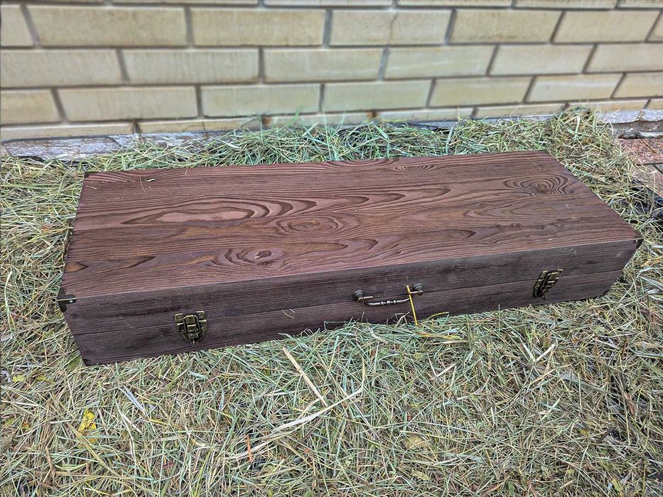 Якісний дерев'яний пенал для шампурів з горіху чи дубу