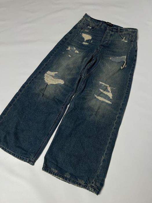 no faith studios jeans джинсы широкие архив рваные vetements