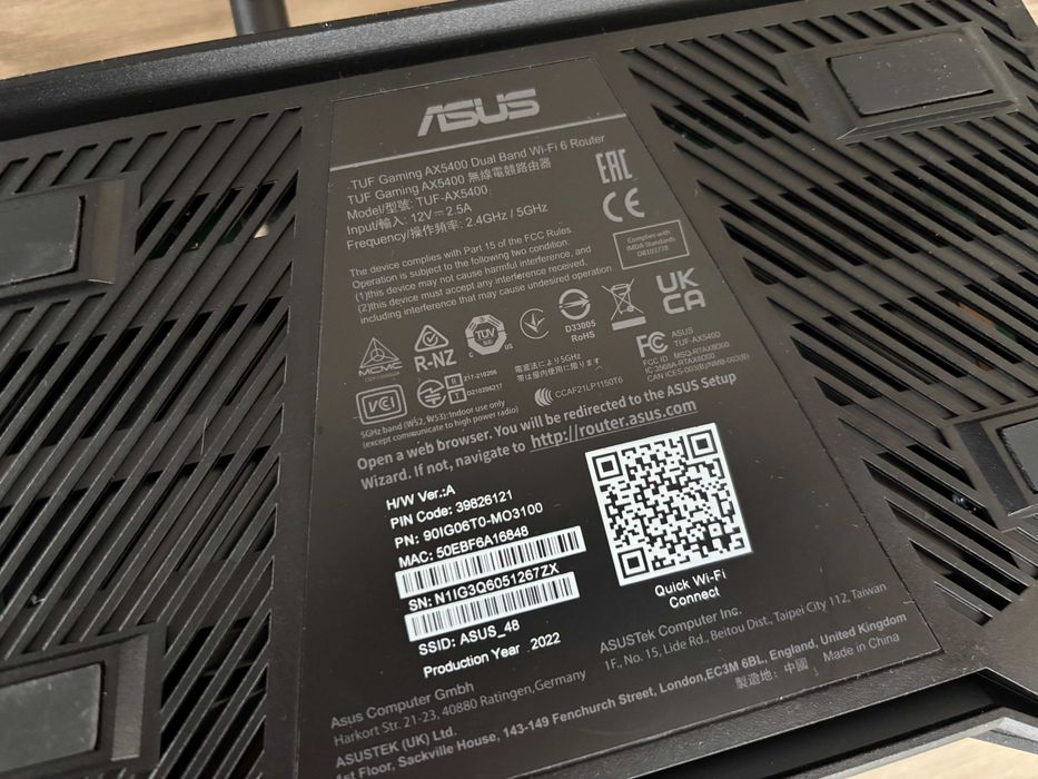 Router Gamingowy ASUS TUF-AX5400 WIFI 6 USB 3.2 3x1,5GHz 512MB RAM