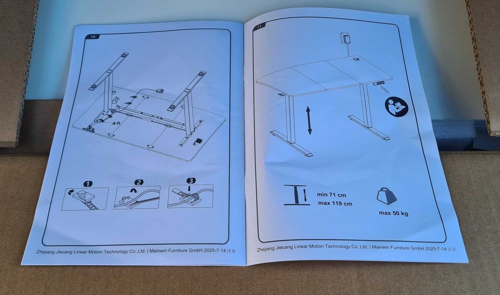 Secretária/mesa de escritório com ajuste de altura elétrico
