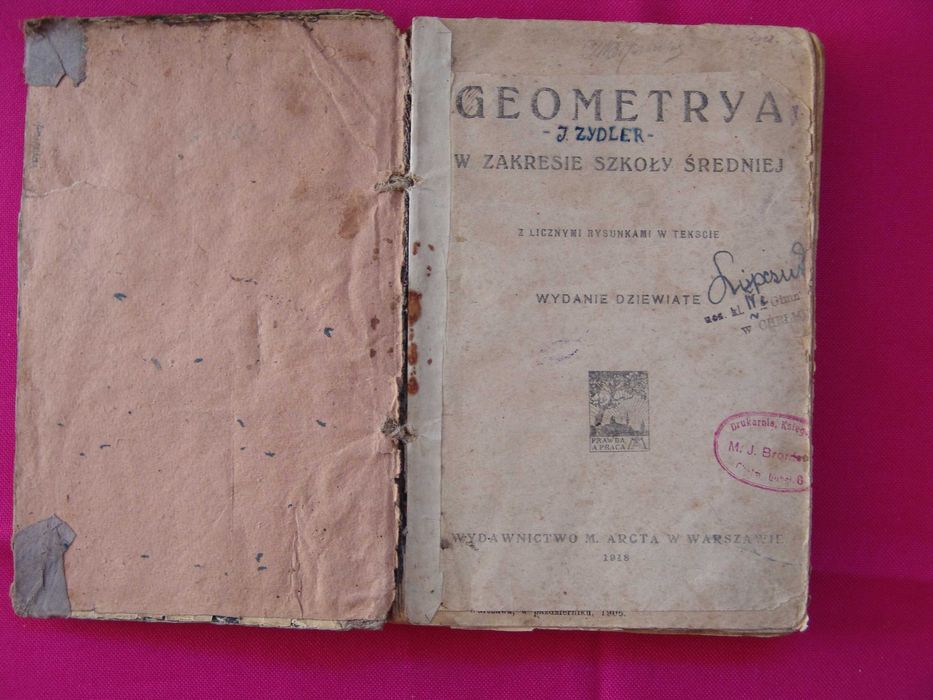 Bardzo stary podręcznik do geometrii