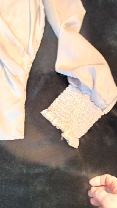 Satynowa beżowa bluzka L