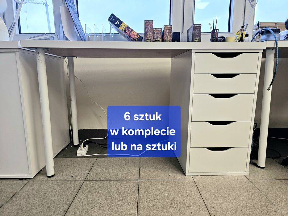 Biurko białe Lagkapten Ikea 120 x 60cm - stan bardzo dobry, 6 sztuk