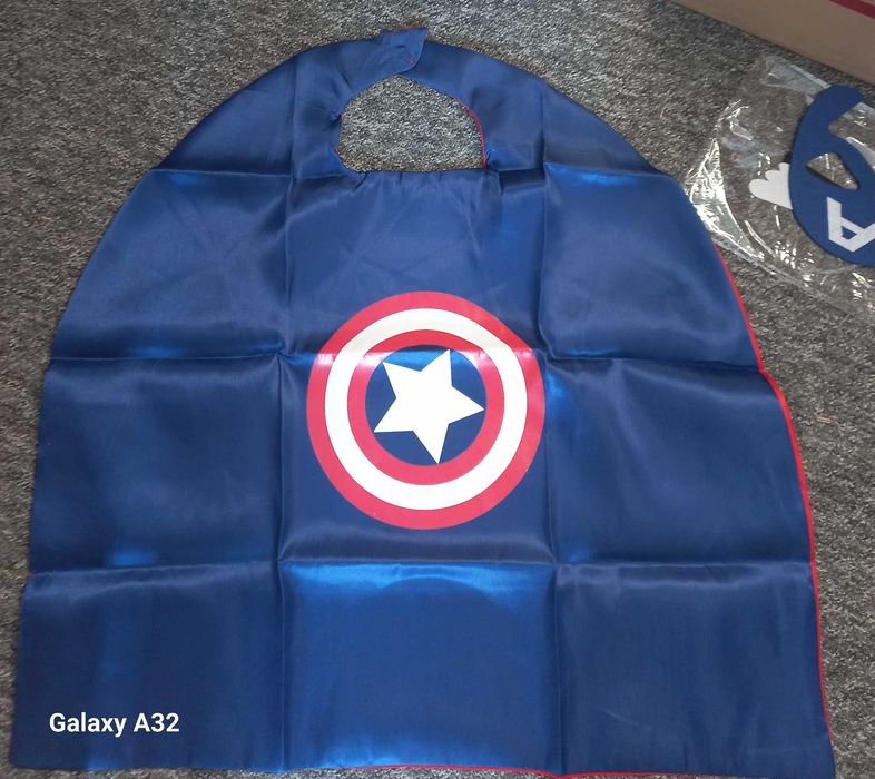 Peleryna i maska Kapitan Ameryka przebranie na bal dla 3-4 latka