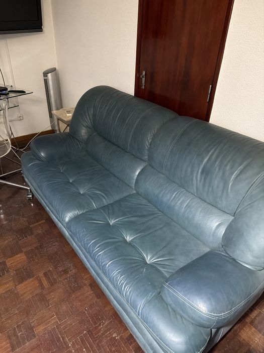 Conjunto de sofas de pele