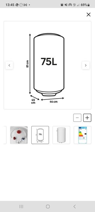 Termoacumulador 75L novo