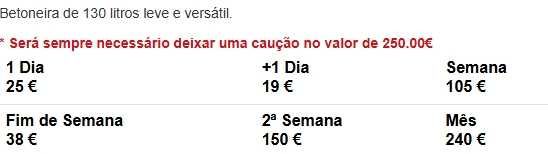 Betoneira Elétrica 130L a 150L ( Aluguer )