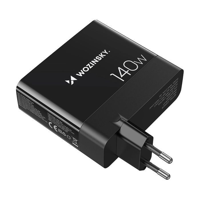 Ładowarka sieciowa GaN Wozinsky CGWCB 140W 3 x USB-C / 2 x USB-A -