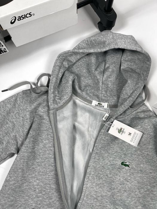 Зіп худі Lacoste чорний, синій, сірий, фліс, стильний