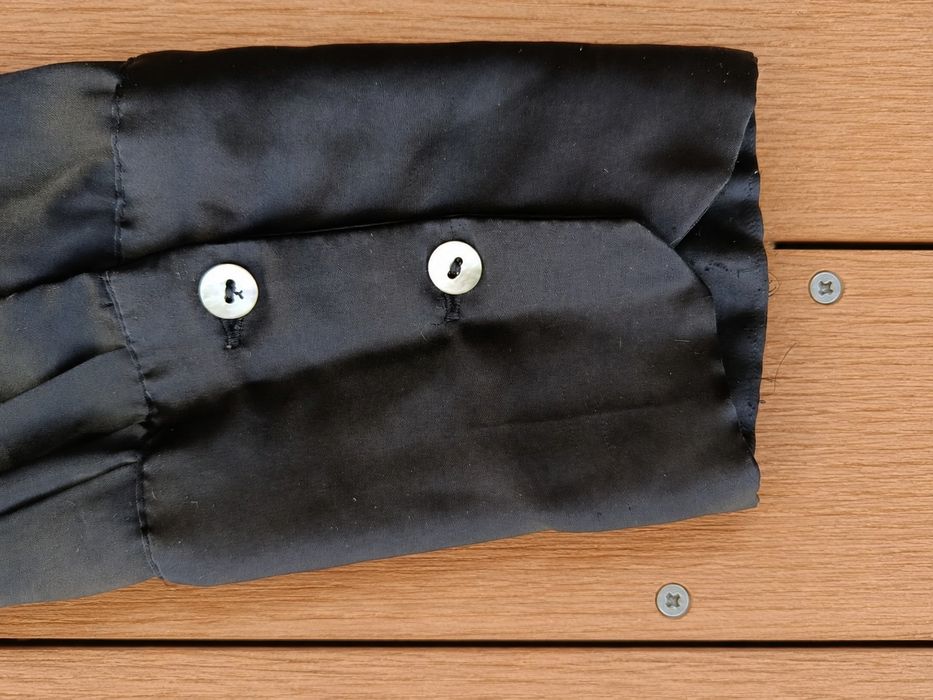 Camisa Zara Preta Acetinada XS | Zara Black Satin Shirt XS