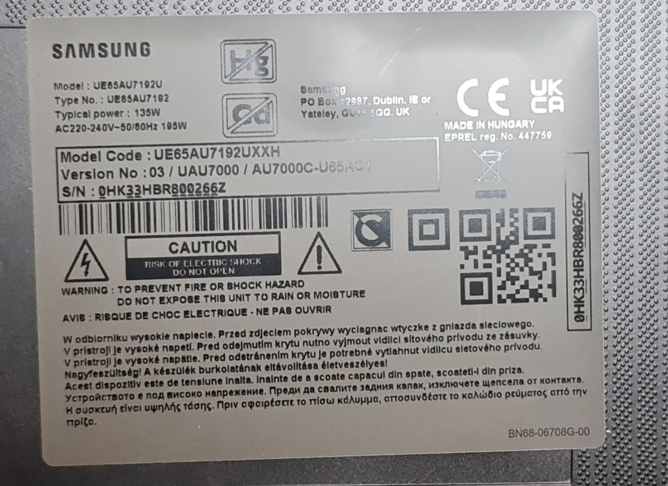 Telewizory uszkodzone na części