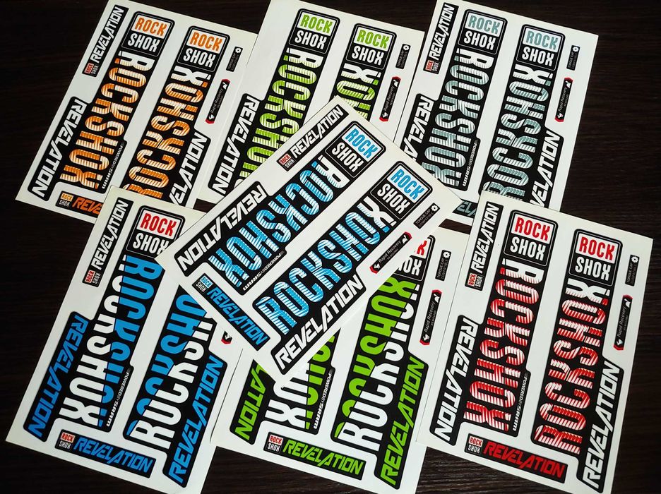 Наклейки для велосипеда Rock shox Revelation. Rock shox Totem. Dart