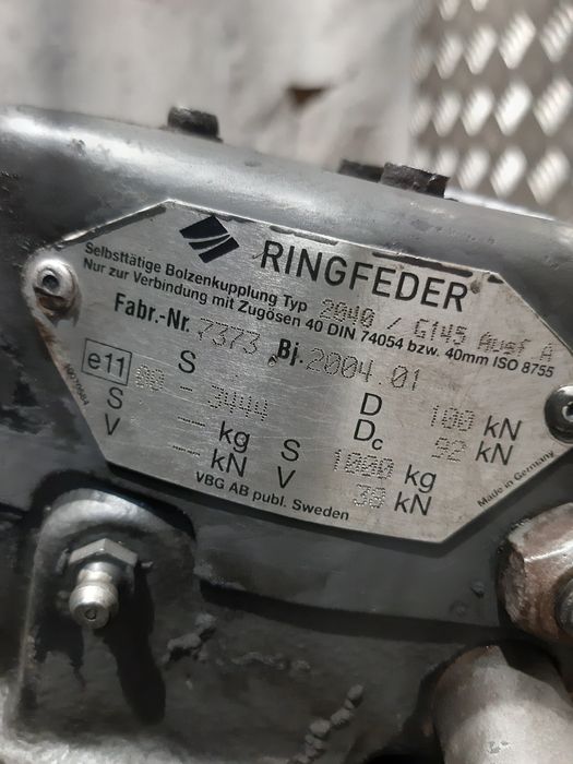Zaczep Sprzęg Ringfeder 2040 G145 A650400000303D Mercedes Atego