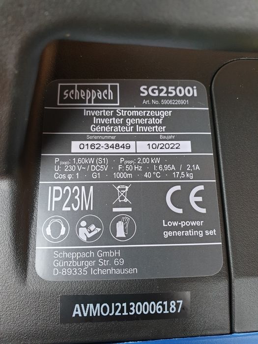 Інверторний генератор Scheppach SG 2500I. Оригінал.
