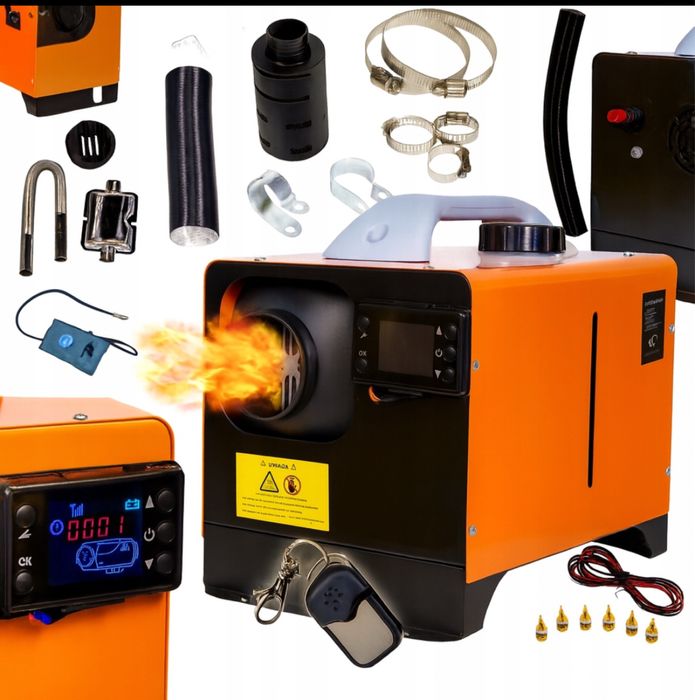 Nagrzewnica z zamkniętą komorą spalania FIRMY LEO 230V/12V 9kw