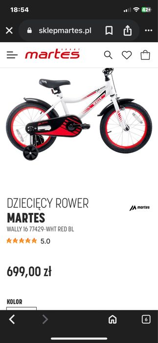 Dzieciecy rowerek martes