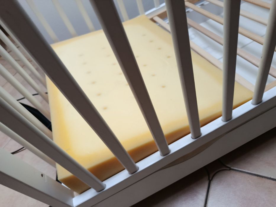 Łóżeczko dziecięce białe 124x66cm