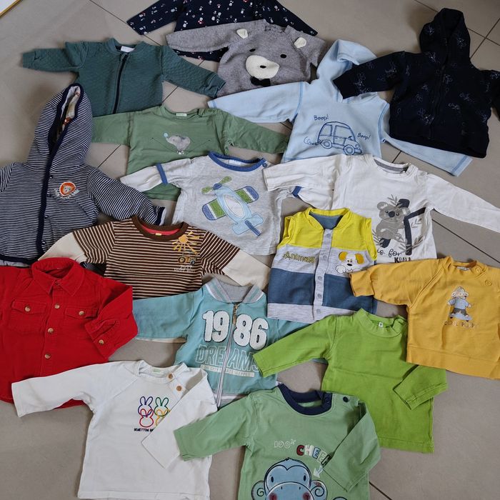 Bluzy bawełniane dla chłopca r.74 17 sztuk