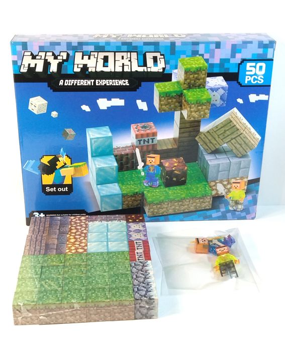 Магнитный конструктор Майнкрафт,блоки с фигурками 32 и 50 деталей.