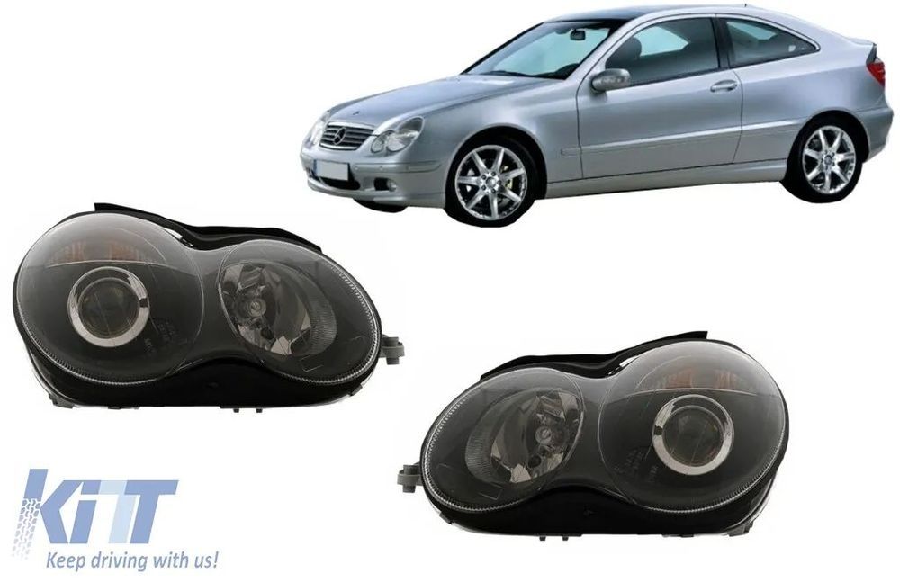 Faróis frontais Mercedes (W203) Fundo Preto