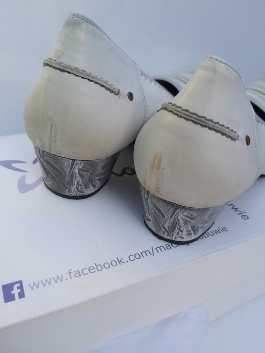 Czółenka skórzane MACIEJKA półbuty balerinki 39