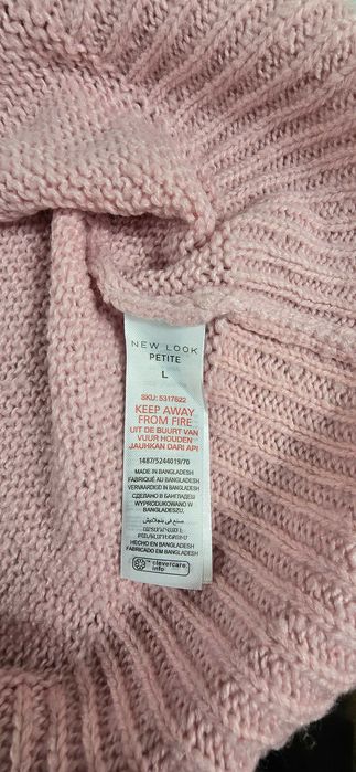 New Look Sweter Jasnoróżowy Size L