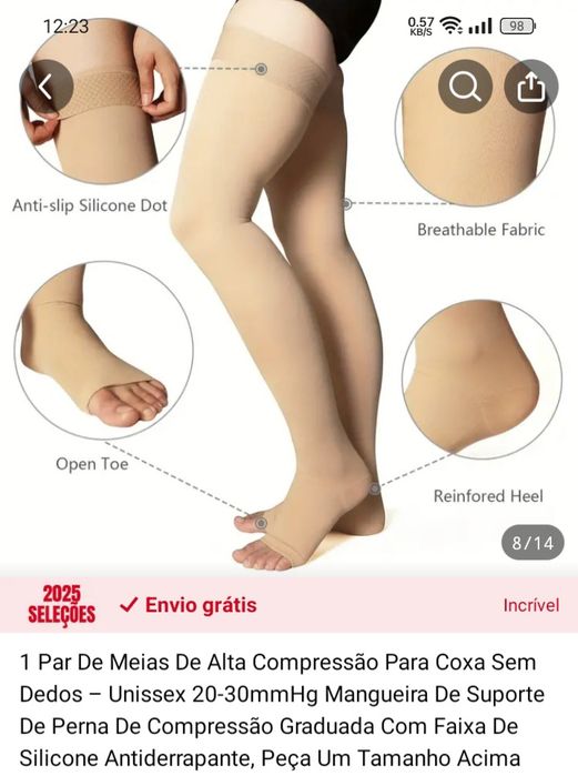 Meia de compressão descanso