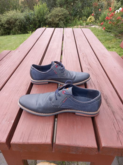 Półbuty, buty garniturowe Lanetti, granatowe, jak nowe