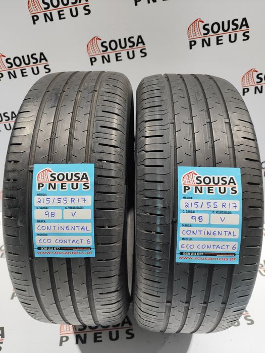 2 pneus semi novos 215-55R17 Continental - Oferta dos Portes