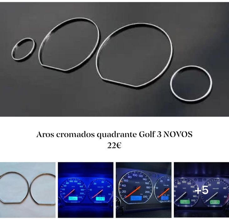 Peças NOVAS Golf 3 (Porta copos USA reservatório clips centros jantes)